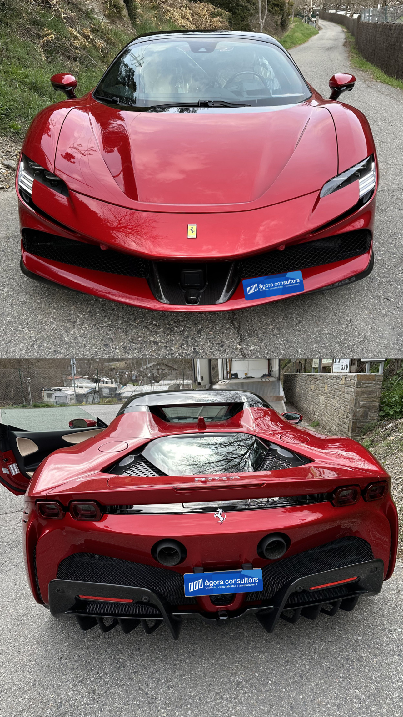 Ferrari SF90 Stradale rojo con matrícula turística